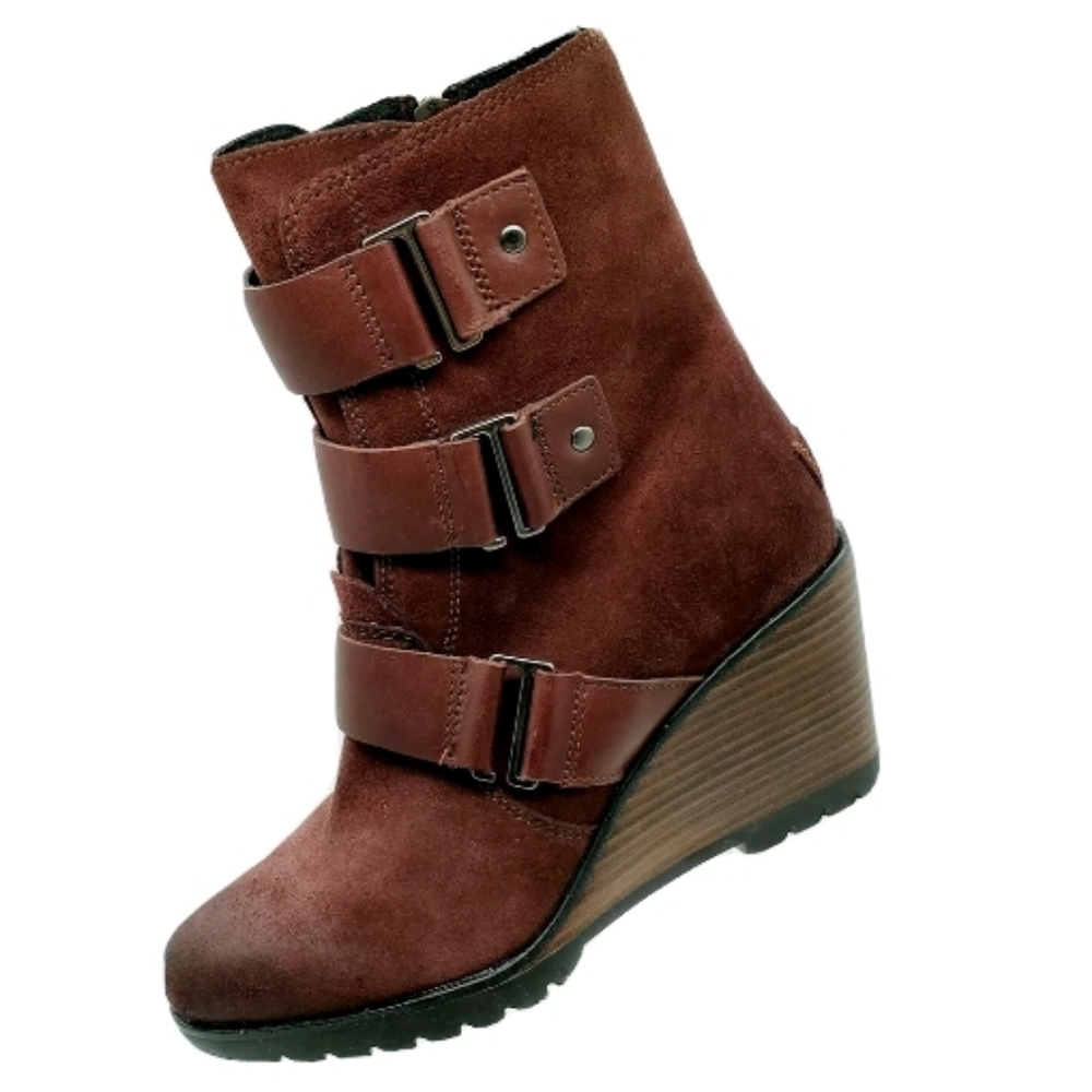 SOREL Joan of Arctic Leather Wedge Mid Boot NL2554